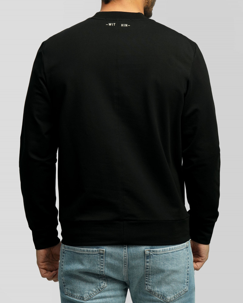 تیشرت آستین بلند یقه گرد مردانه مشکی 24428156