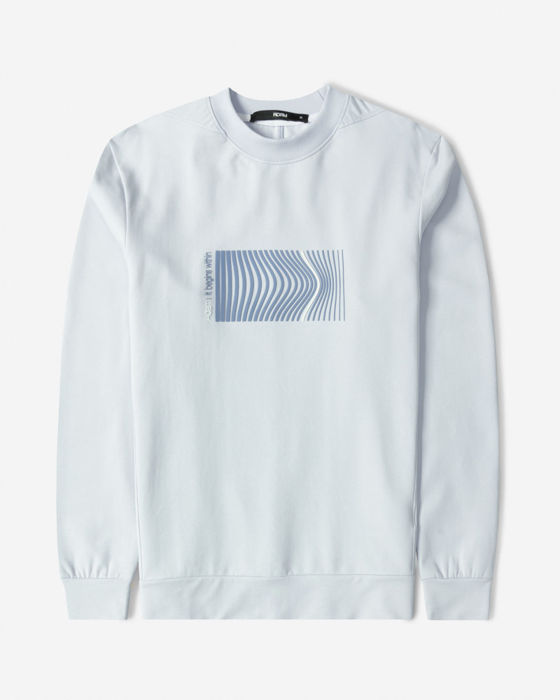 تیشرت آستین بلند یقه گرد مردانه آبی روشن 24428156