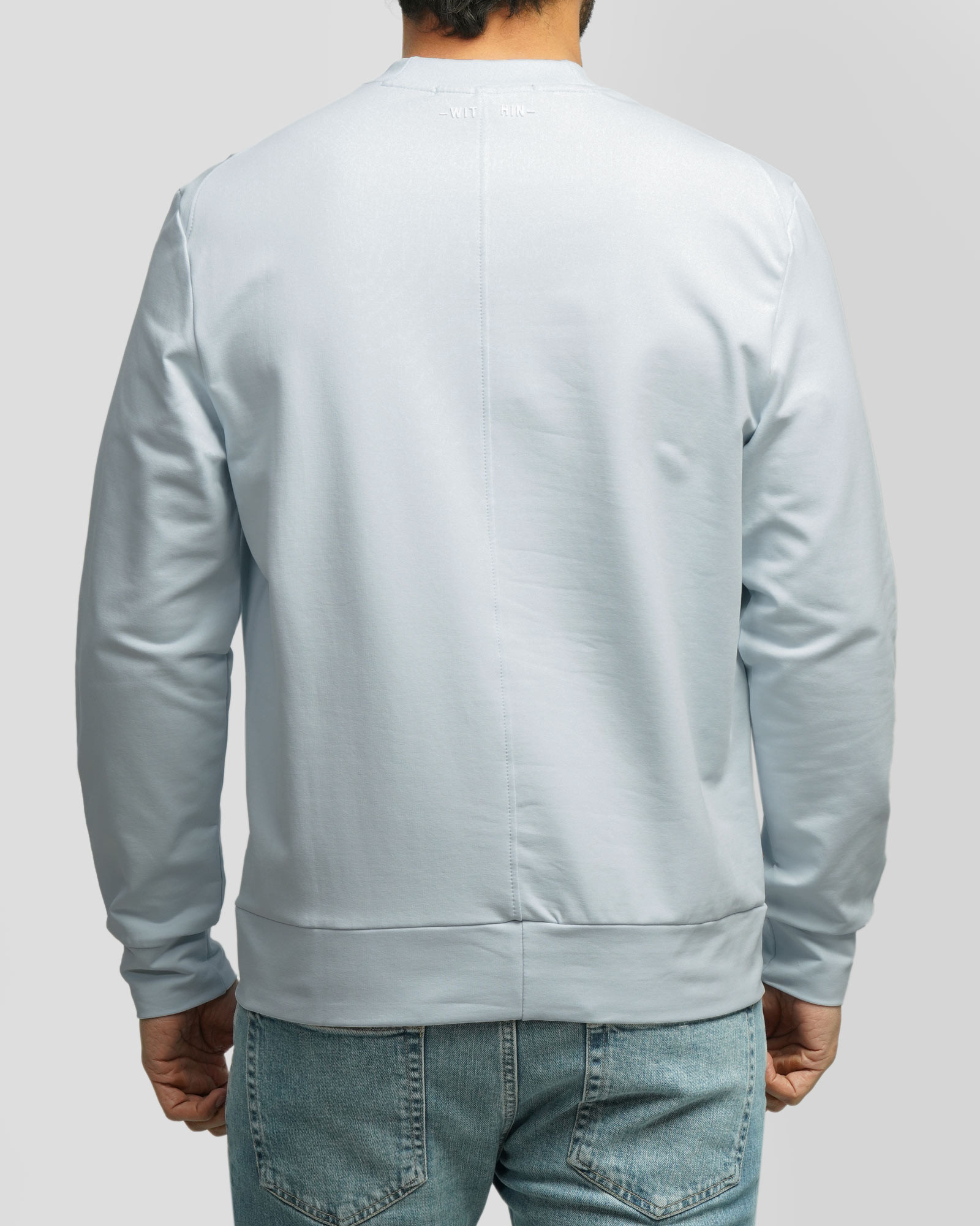 تیشرت آستین بلند یقه گرد مردانه آبی روشن 24428156