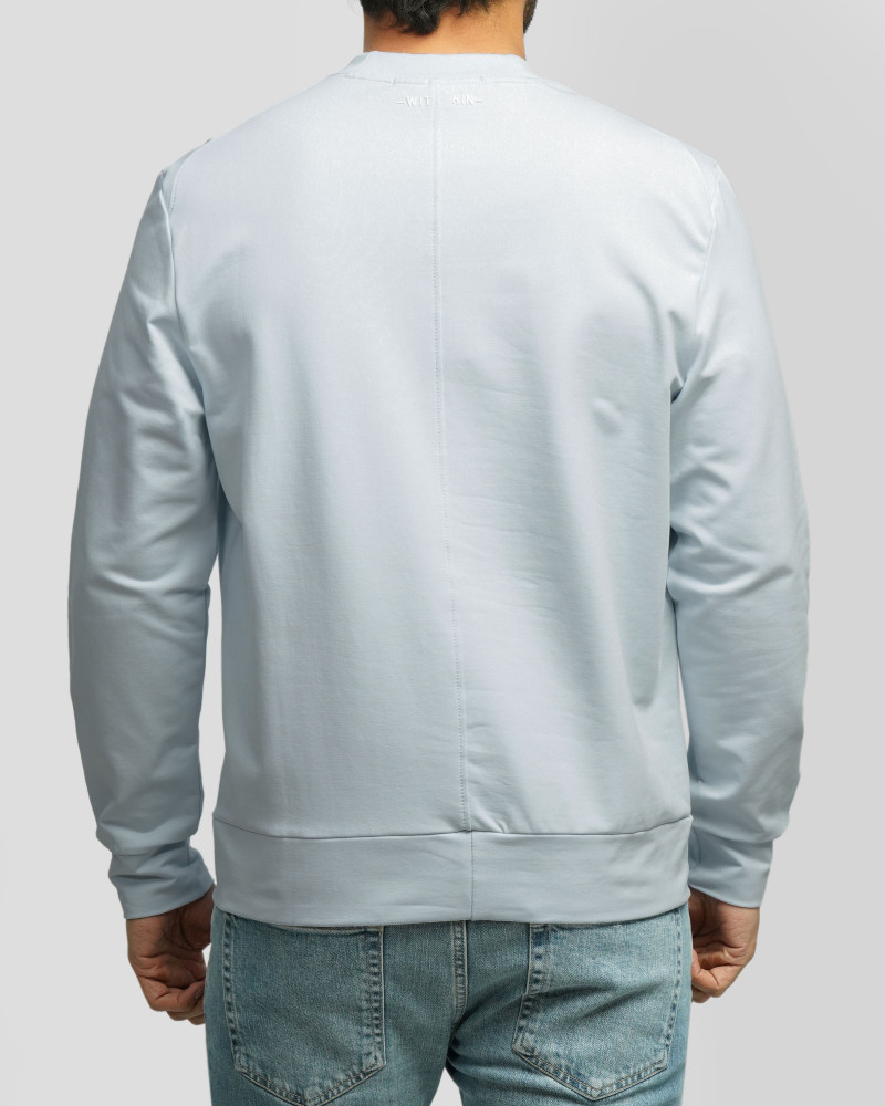 تیشرت آستین بلند یقه گرد مردانه آبی روشن 24428156