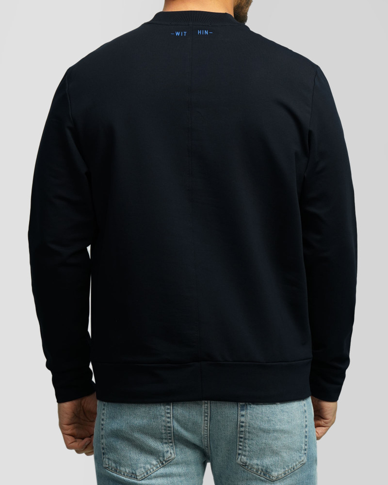 تیشرت آستین بلند یقه گرد مردانه سرمه ای 24428156