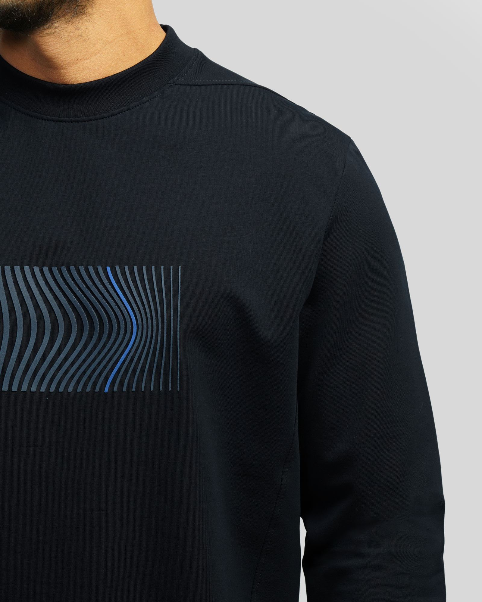 تیشرت آستین بلند یقه گرد مردانه سرمه ای 24428156