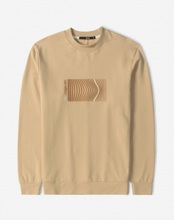 تیشرت آستین بلند یقه گرد مردانه کرم 24428156 