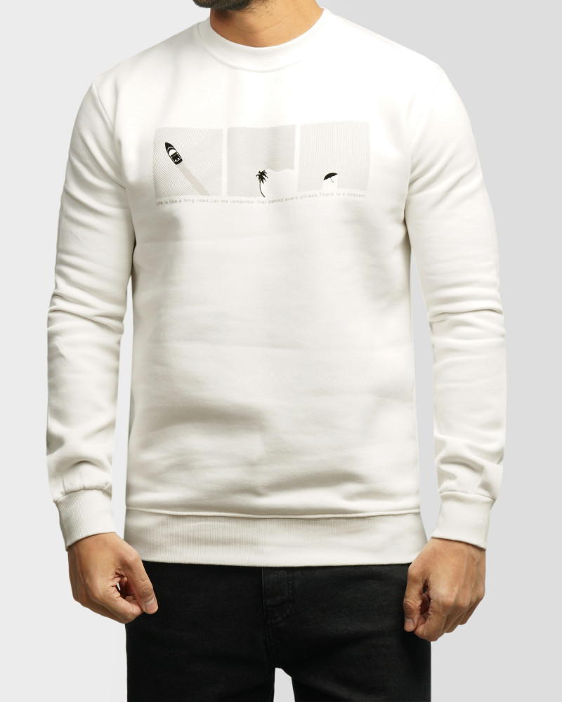 خرید و قیمت پلیور دورس یقه گرد مردانه سفید 24457299