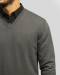 پلیور بافت یقه هفت ساده مردانه خاکستری 24472111