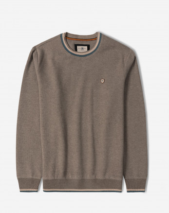 پلیور یقه گرد مردانه قهوه ای 84456165