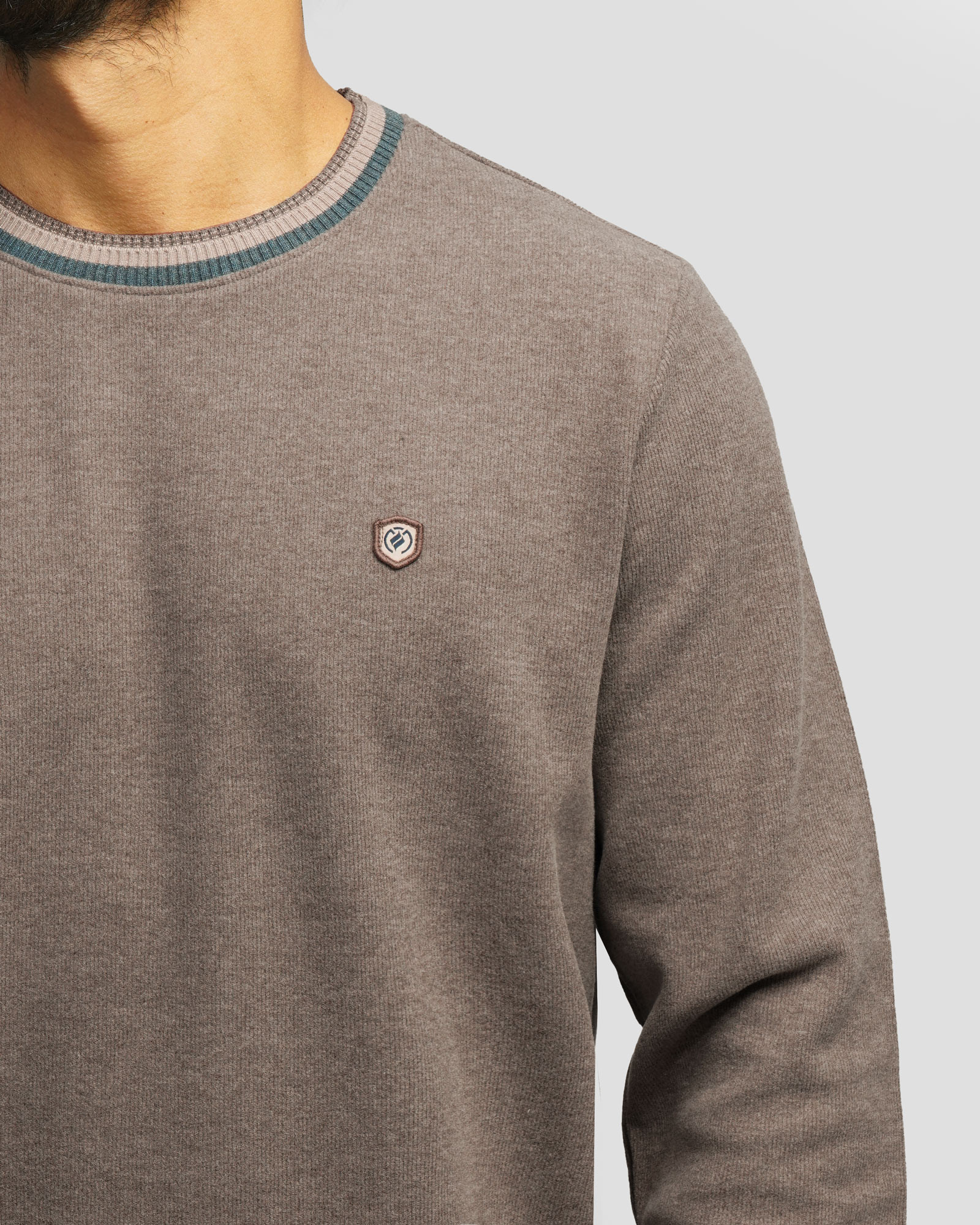 پلیور یقه گرد مردانه قهوه ای 84456165