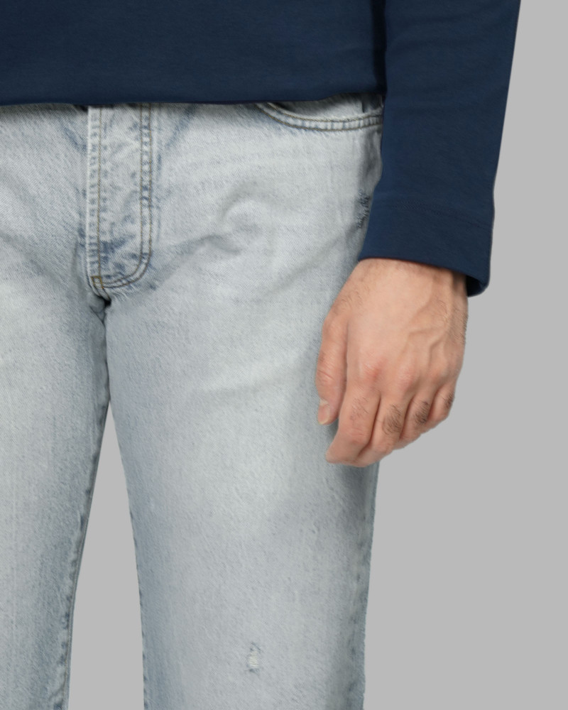 خرید و قیمت شلوار جین استریت فیت (Straight fit) زاپ دار مردانه آبی روشن 24424872