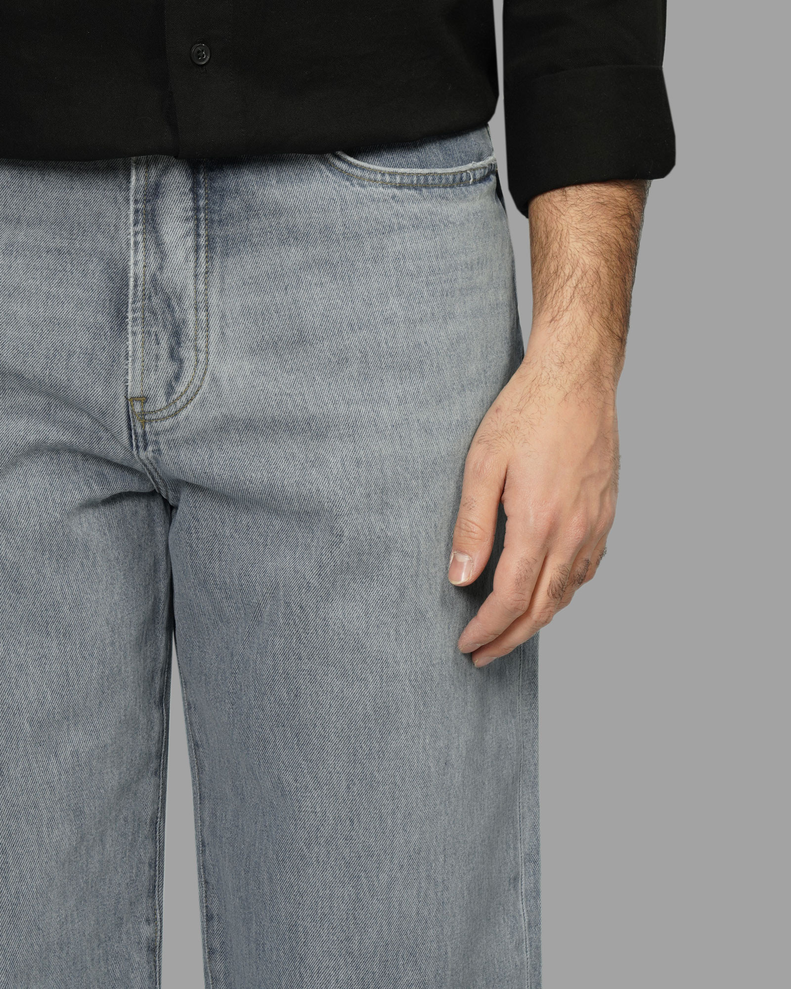 خرید و قیمت شلوار جین واید لگ (Wide leg) ساده مردانه آبی 24424871