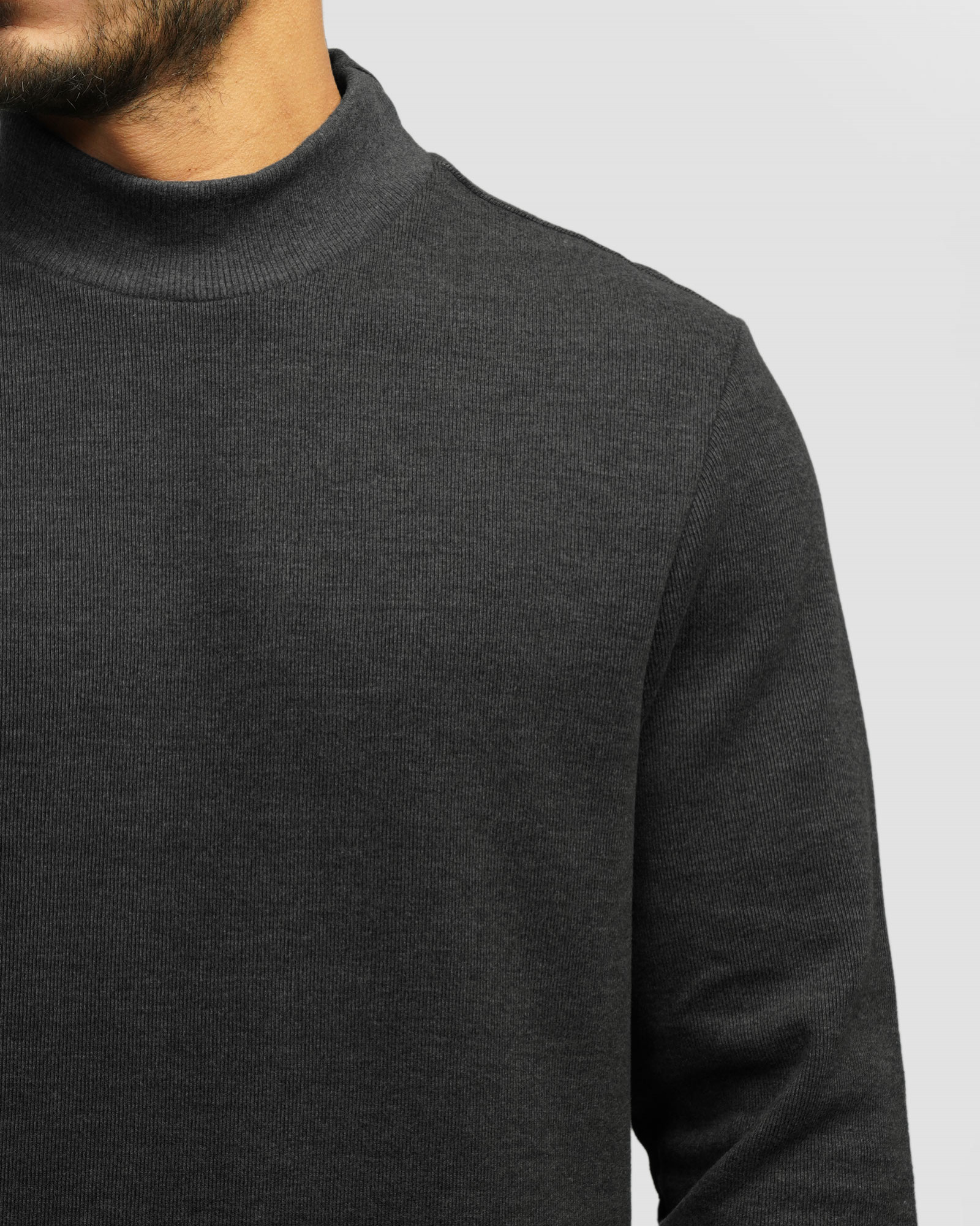 پلیور یقه 5 سانت ساده مردانه ذغالی 24450110