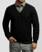 پلیور یقه پیراهنی مردانه مشکی 24488146