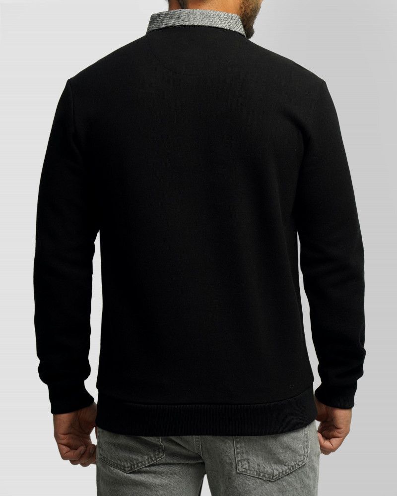 پلیور یقه پیراهنی مردانه مشکی 24488146