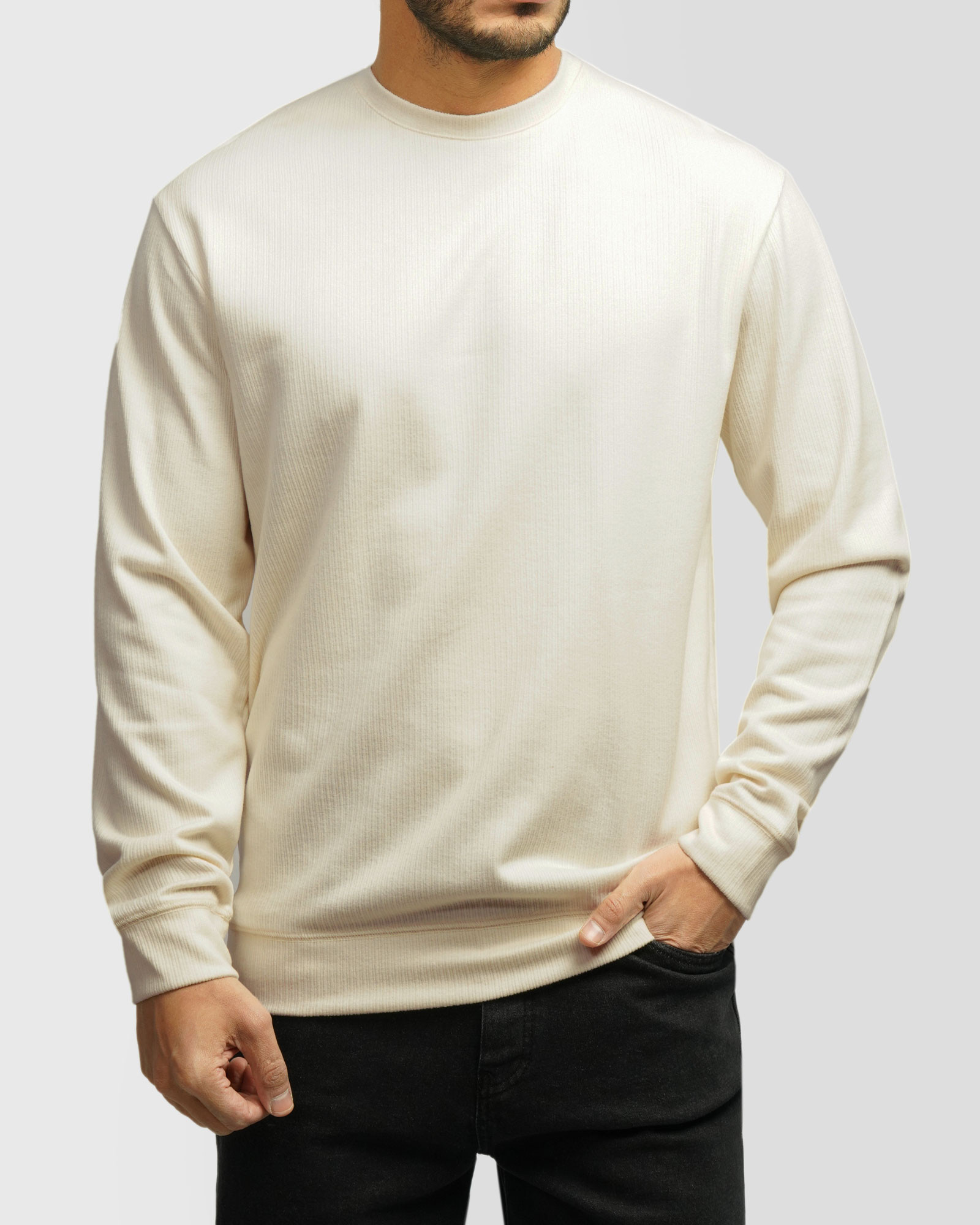 خرید و قیمت پلیور یقه گرد مردانه کرم 24458145