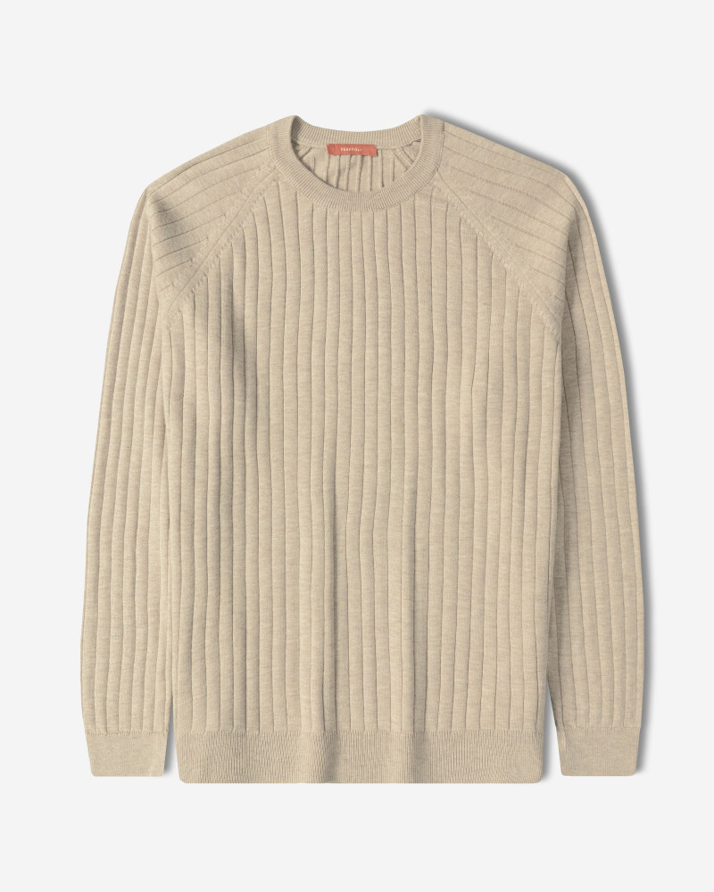 خرید و قیمت پلیور یقه گرد مردانه کرم 84458157