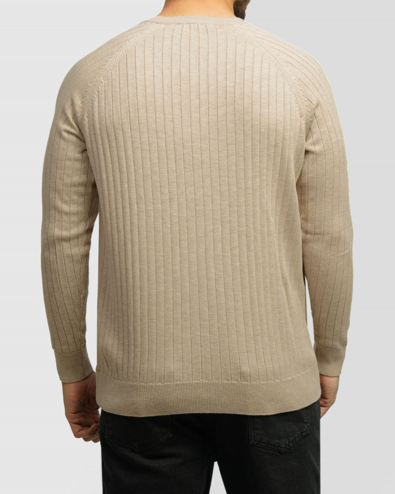 خرید و قیمت پلیور یقه گرد مردانه کرم 84458157