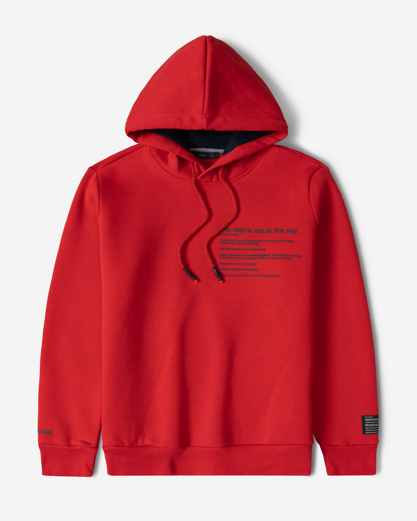 هودی کلاه دار طرح دار مردانه قرمز 84471297