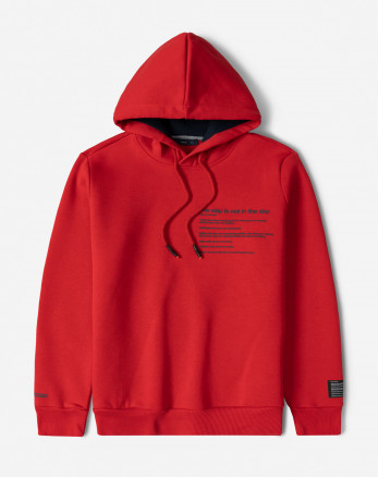 هودی کلاه دار طرح دار مردانه قرمز 84471297