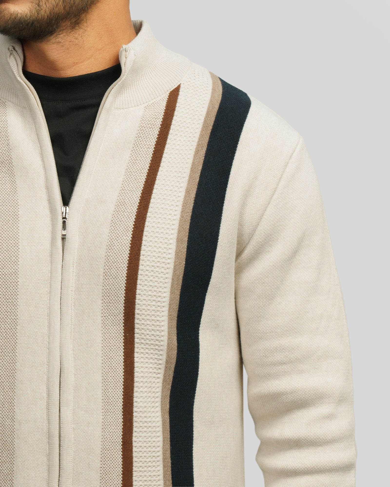 سویشرت بافت مردانه کرم 84476132