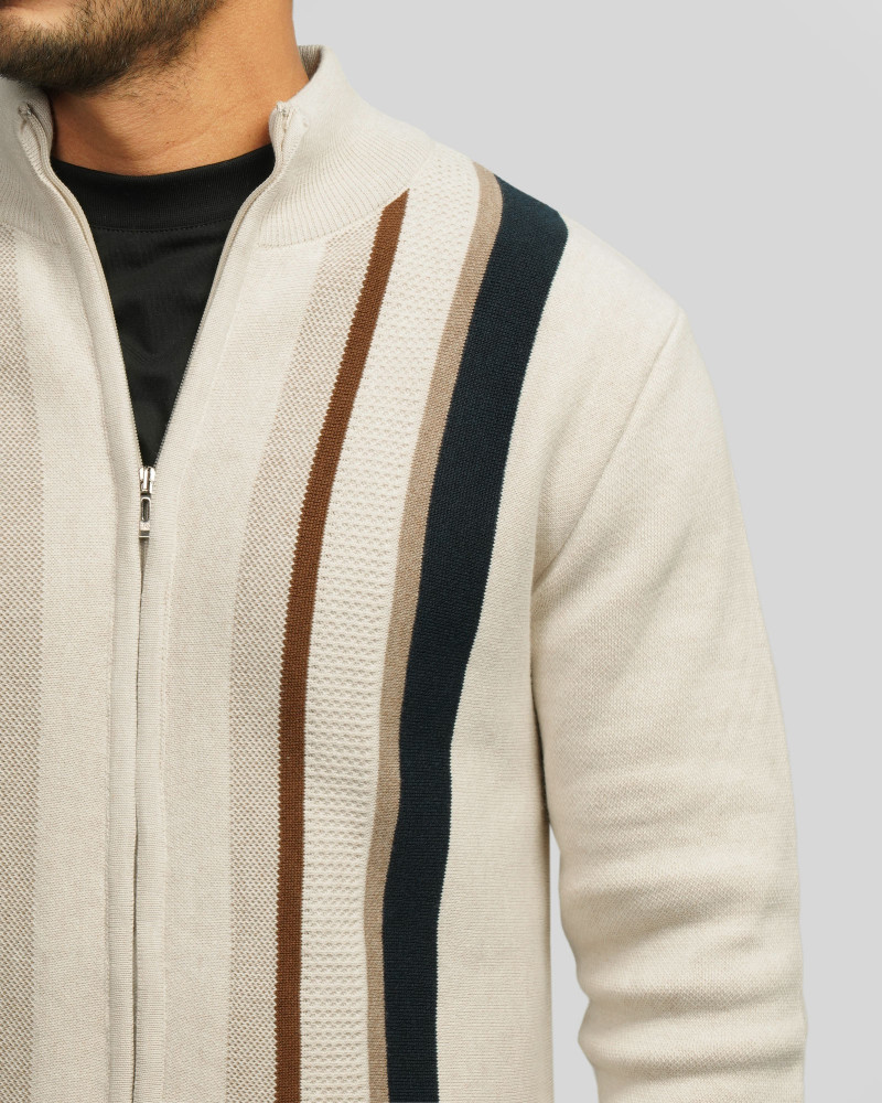 سویشرت بافت مردانه کرم 84476132