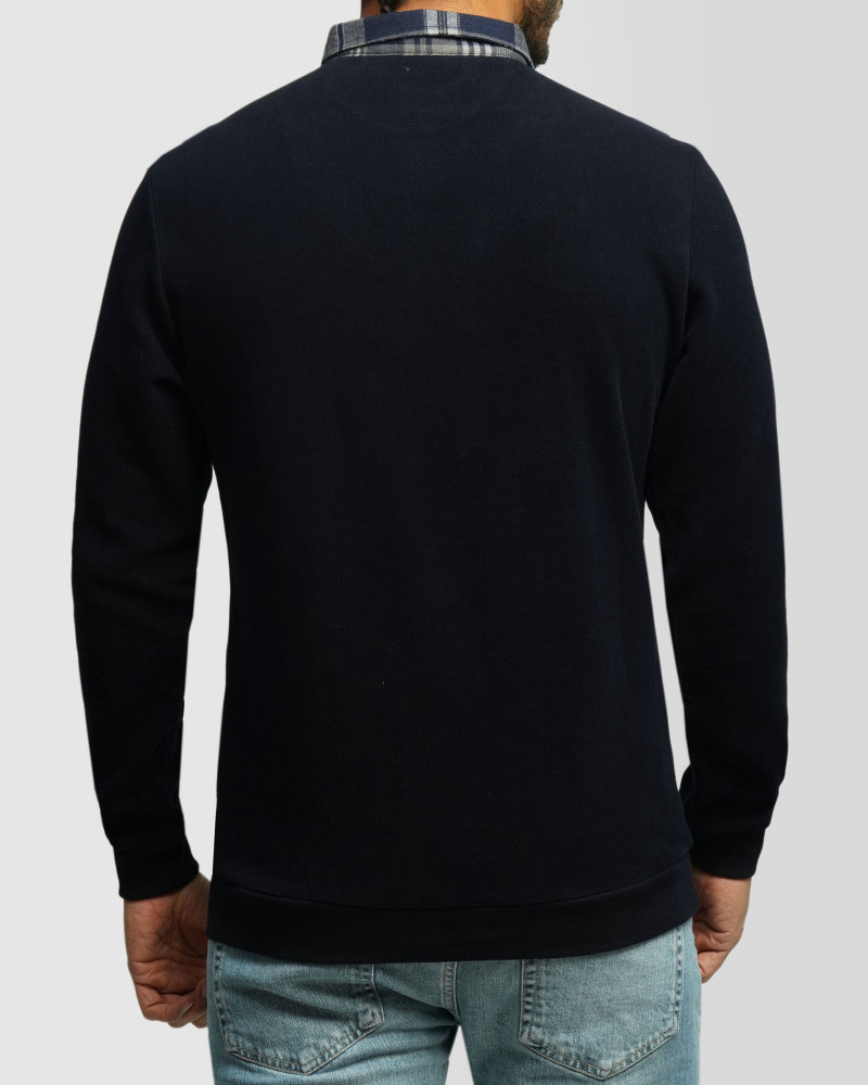 خرید و قیمت پلیور یقه پیراهنی مردانه سرمه ای 24488150