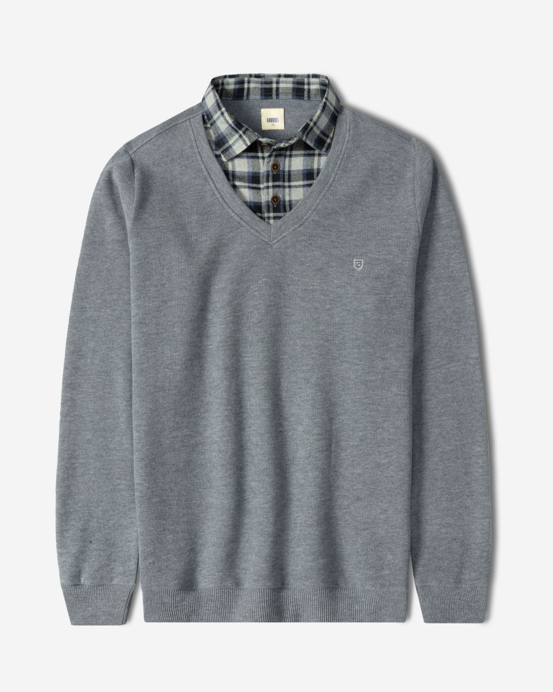 خرید و قیمت پلیور یقه پیراهنی مردانه آبی 24488148