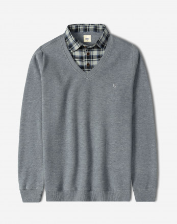 خرید و قیمت پلیور یقه پیراهنی مردانه آبی 24488148