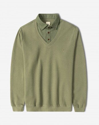 خرید و قیمت پلیور یقه پیراهنی مردانه سبز 24488147