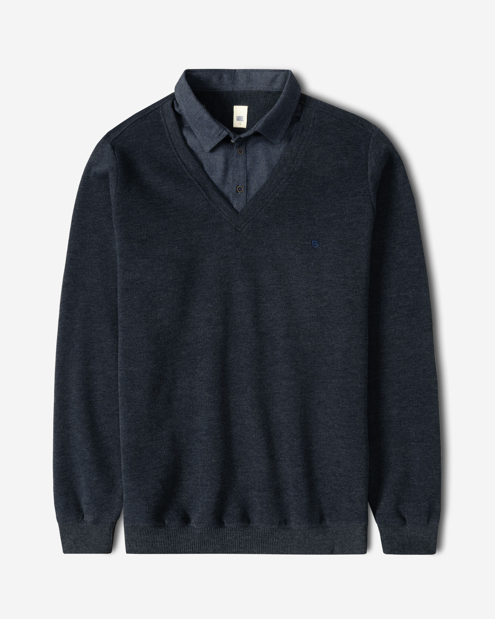 خرید و قیمت پلیور یقه پیراهنی مردانه سرمه ای 24488147