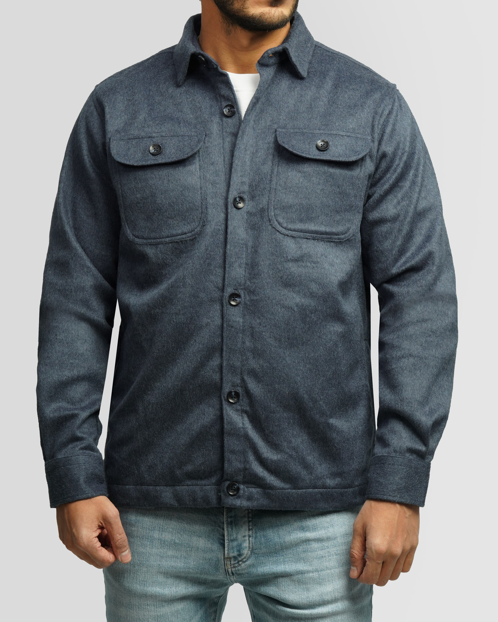 خرید و قیمت پیراهن ضخیم مردانه سرمه ای روشن 24452338