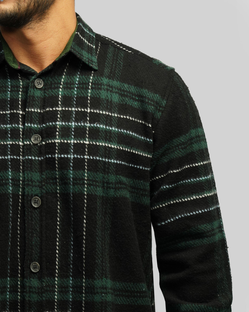 پیراهن ضخیم مردانه سبز تیره 24452334