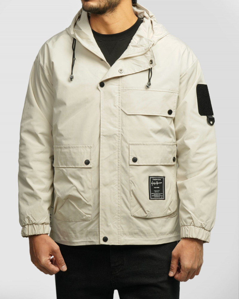 سویشرت شمعی کلاه دار مردانه کرم 24349161