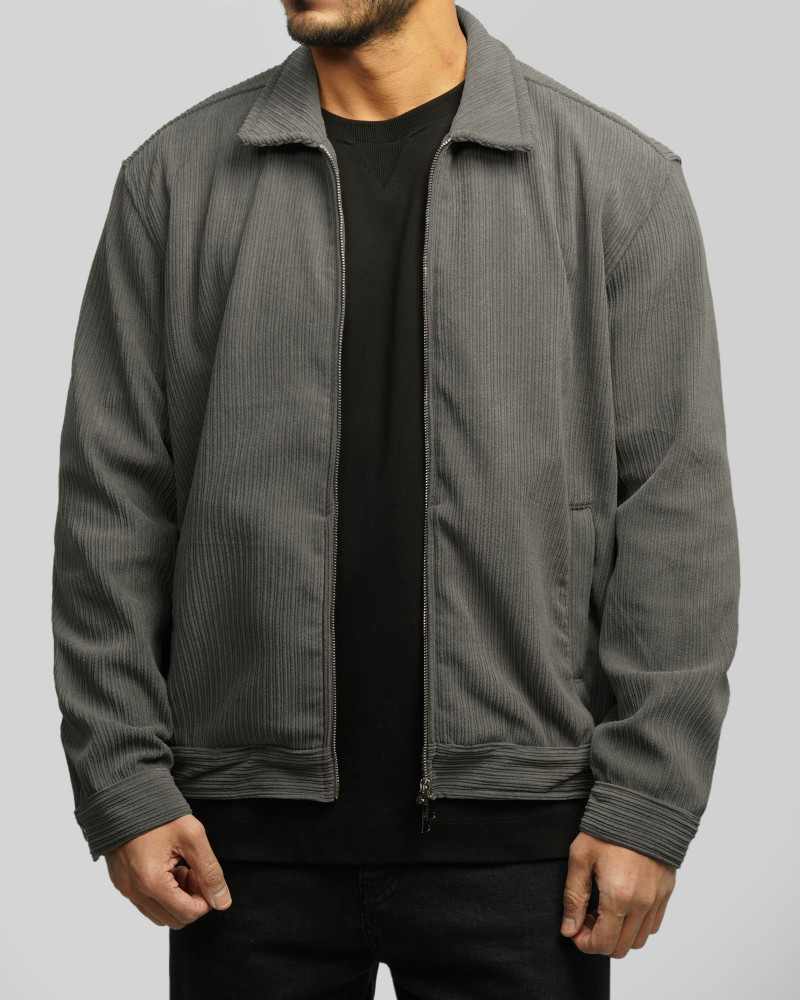 سویشرت مخمل مردانه خاکستری 24413275