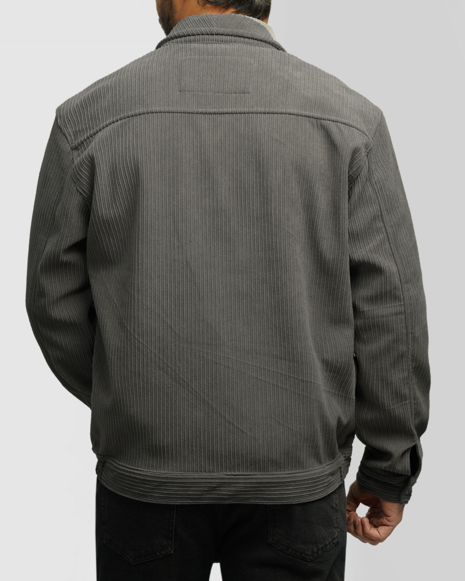 سویشرت مخمل مردانه خاکستری 24413275