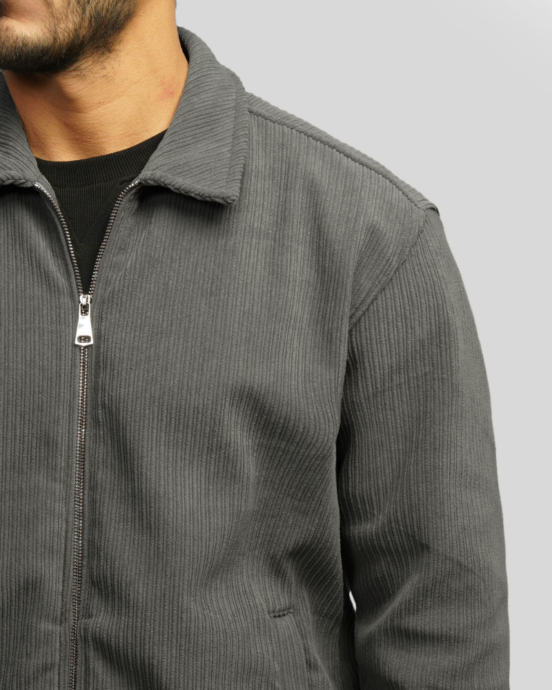 سویشرت مخمل مردانه خاکستری 24413275