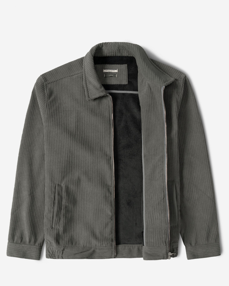 سویشرت مخمل مردانه خاکستری 24413275