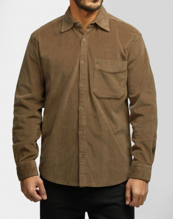 پیراهن مخمل کبریتی مردانه قهوه ای روشن 24452339