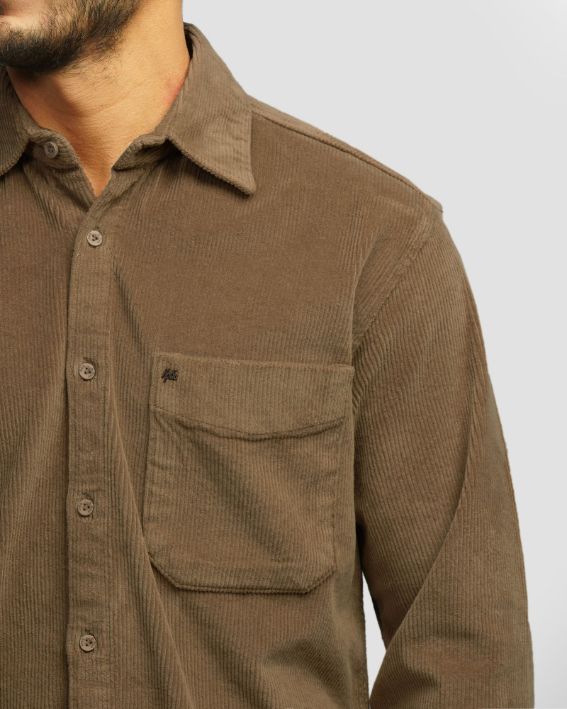 پیراهن مخمل کبریتی مردانه قهوه ای روشن 24452339