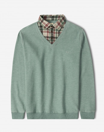 خرید و قیمت پلیور یقه پیراهنی سبز روشن 23388138