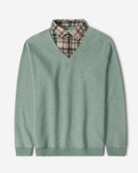 خرید و قیمت پلیور یقه پیراهنی سبز روشن 23388138