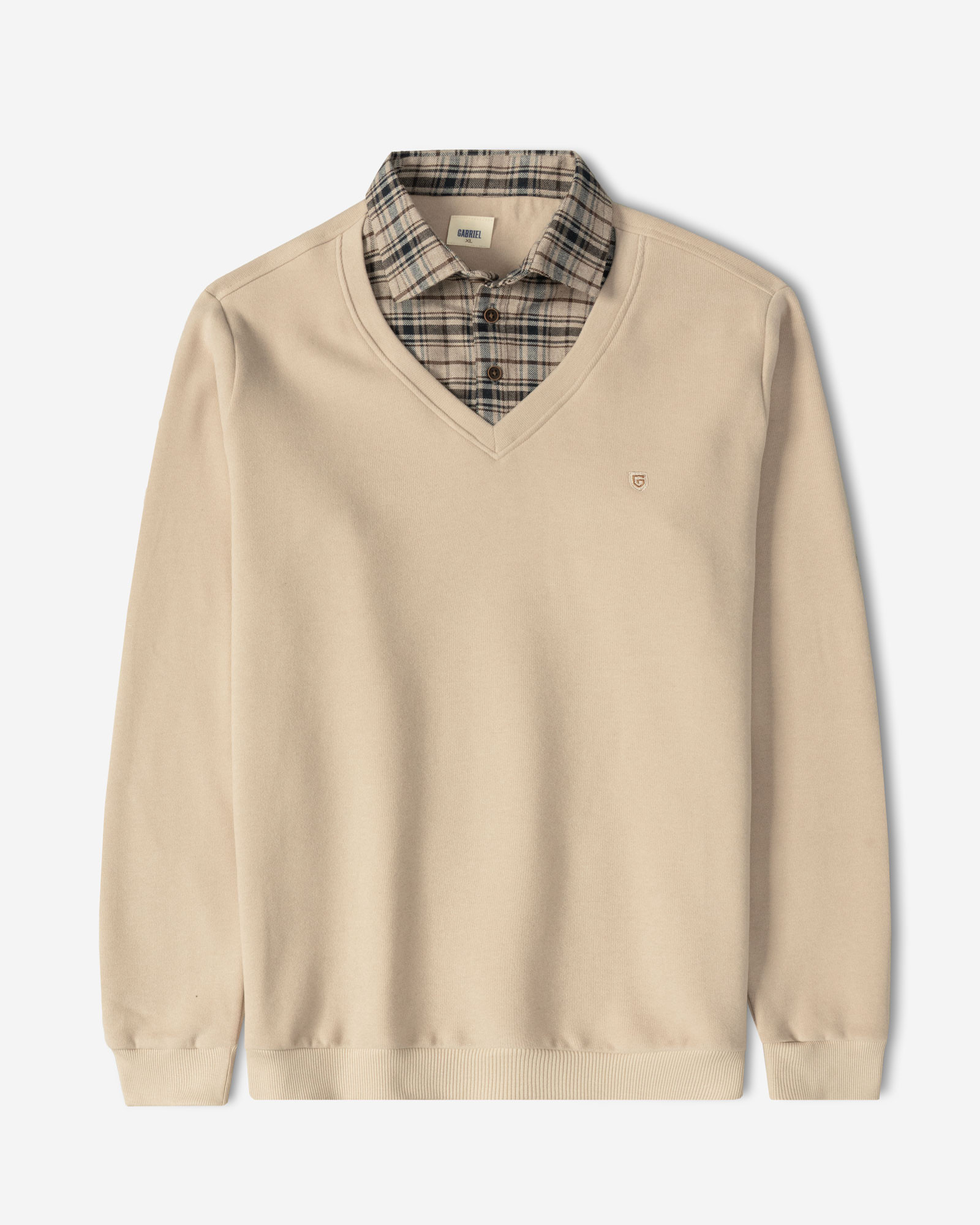 خرید و قیمت پلیور یقه پیراهنی مردانه کرم 24488149