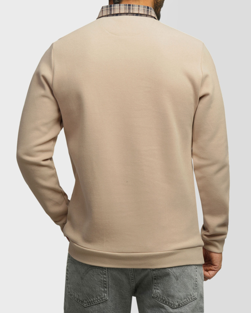 خرید و قیمت پلیور یقه پیراهنی مردانه کرم 24488149