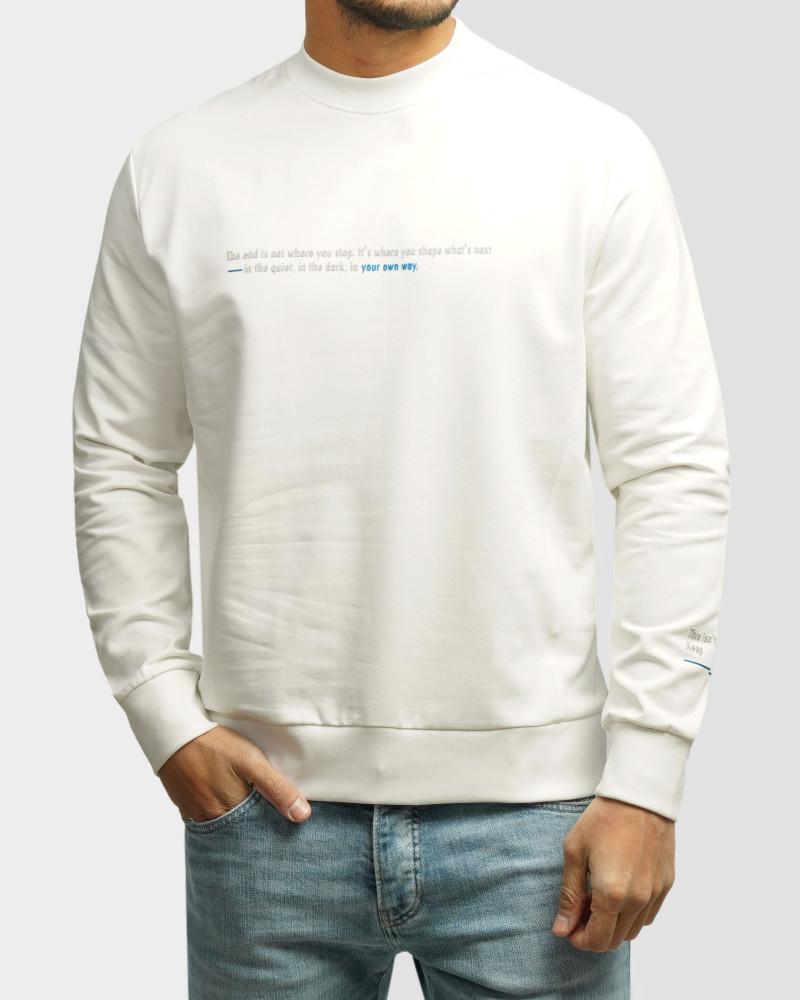 خرید و قیمت تیشرت آستین بلند یقه گرد مردانه سفید 24428154