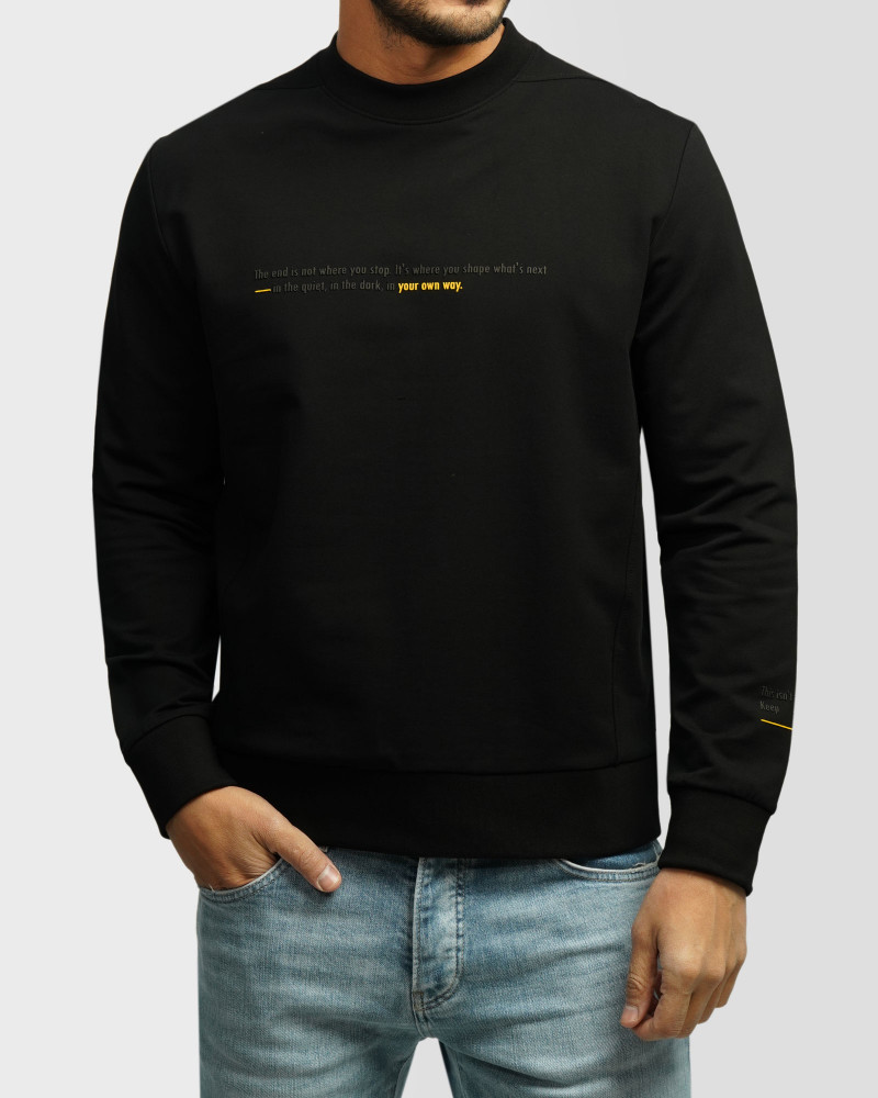 خرید و قیمت تیشرت آستین بلند یقه گرد مردانه مشکی 24428154