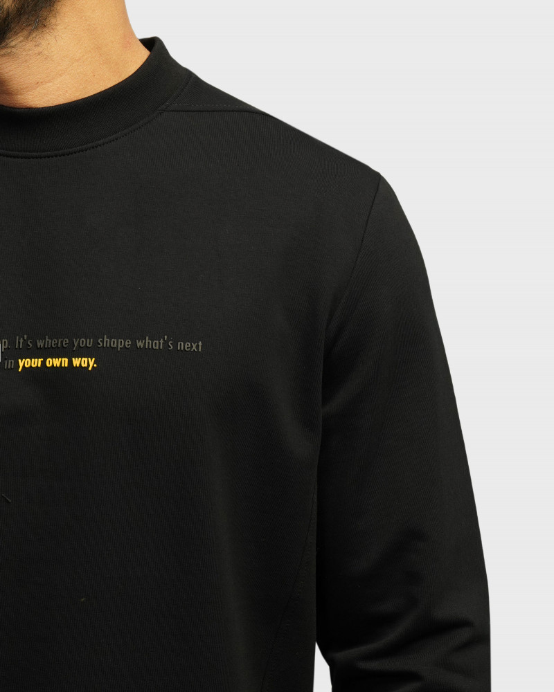 خرید و قیمت تیشرت آستین بلند یقه گرد مردانه مشکی 24428154