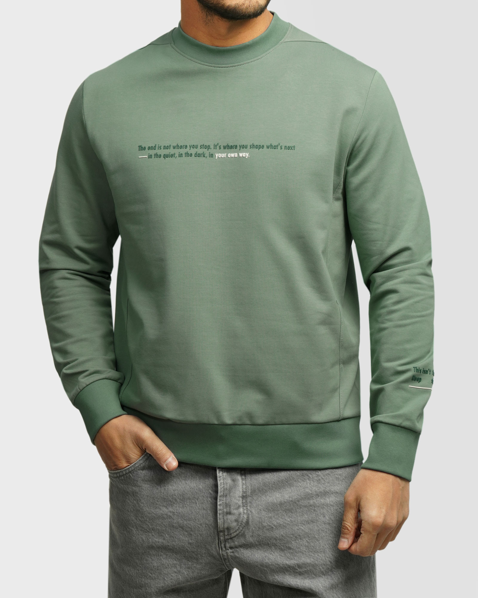 خرید و قیمت تیشرت آستین بلند یقه گرد مردانه سبز 24428154