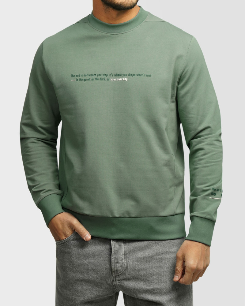 خرید و قیمت تیشرت آستین بلند یقه گرد مردانه سبز 24428154