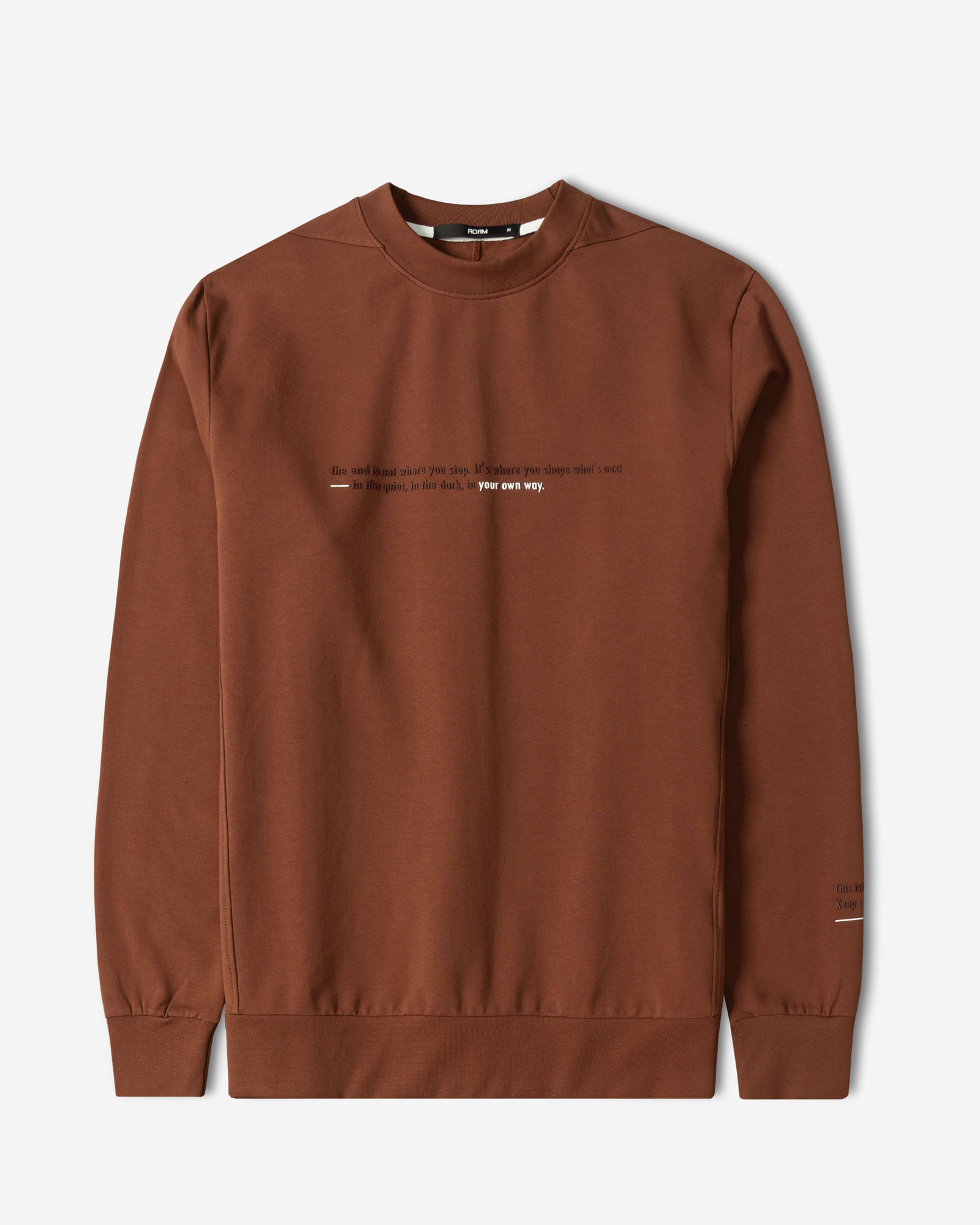 خرید و قیمت تیشرت آستین بلند یقه گرد مردانه قهوه ای 24428154