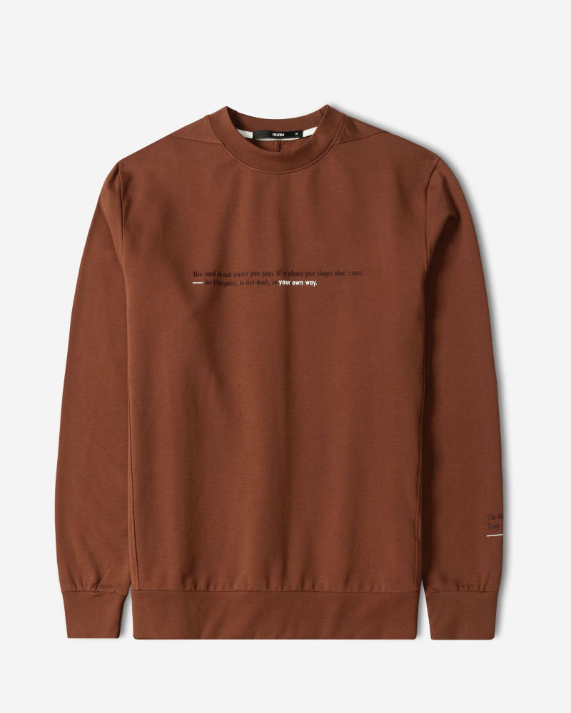 خرید و قیمت تیشرت آستین بلند یقه گرد مردانه قهوه ای 24428154