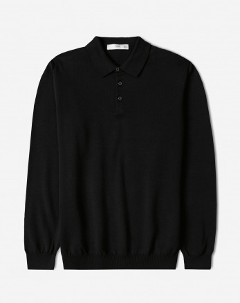 خرید و قیمت پولوشرت آستین بلند مردانه مشکی 24486131