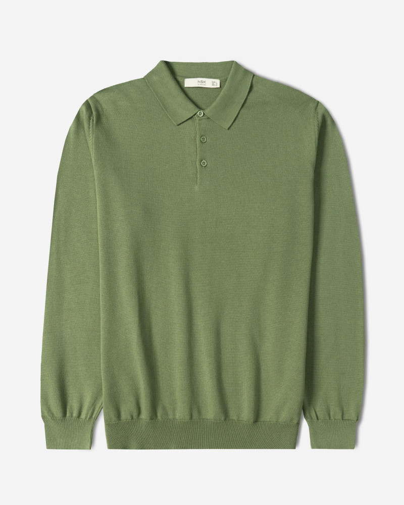 خرید و قیمت پولوشرت آستین بلند مردانه سبز 24486131